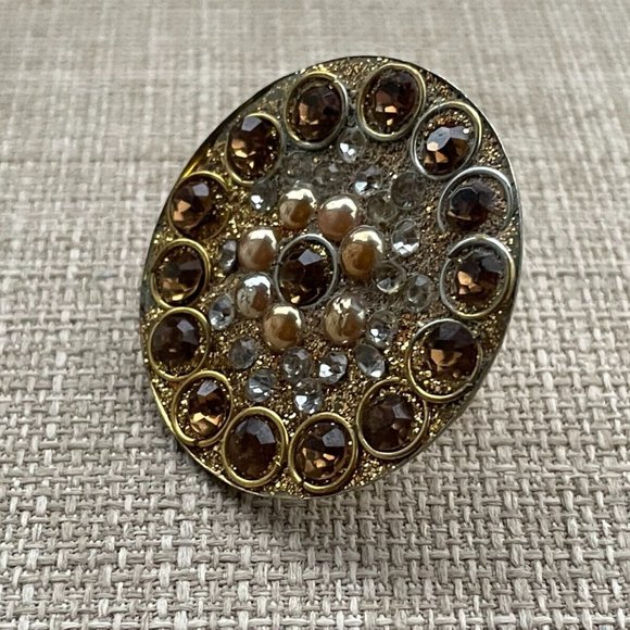 Fashion Women Rings Faux Stone Big Face Ring Fancy Jewelry Size adjustable 7-9 - Picture 6 of 12